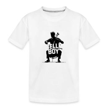 Violoncelle Garçon Silhouette Violoncelle - T-shirt bio Premium Enfant - blanc - Devant