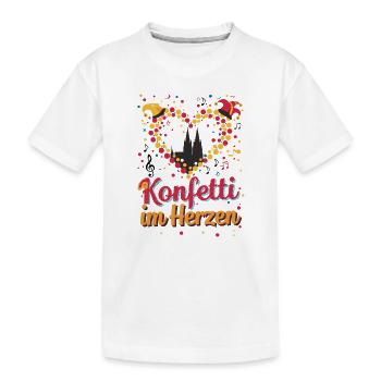 Confettis de Cologne dans le cœur Carnaval Coeur Cologne - T-shirt bio Premium Enfant - blanc - Devant