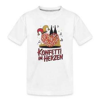 Confettis de Cologne dans le cœur Carnaval Coeur Cologne - T-shirt bio Premium Enfant - blanc - Devant