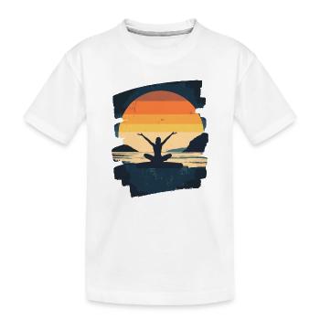 Yoga Namaste Meditation - Kinder Premium Bio T-Shirt - Weiß - Vorne