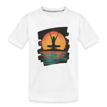 Yoga Namaste Meditation - Kinder Premium Bio T-Shirt - Weiß - Vorne