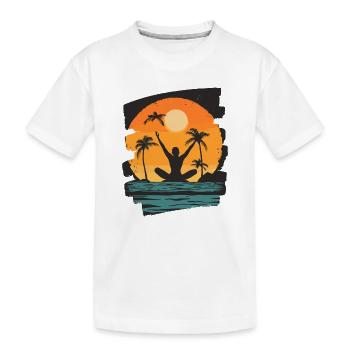 Yoga Namaste Meditation - Kinder Premium Bio T-Shirt - Weiß - Vorne