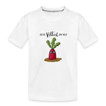 Heute Rettich die Welt - Kinder Premium Bio T-Shirt - Weiß - Vorne