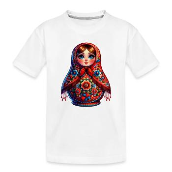 Fille russe ! Matriochka Russe pour Russes - T-shirt bio Premium Enfant - blanc - Devant