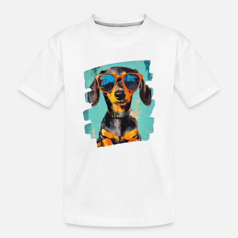 Teckel Dackel - T-shirt bio Premium Enfant - blanc