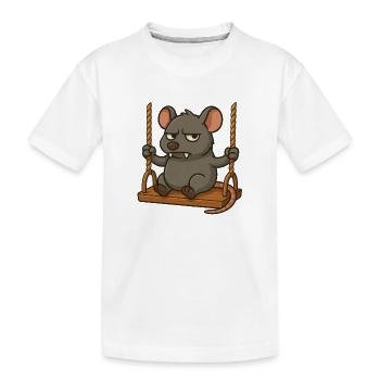 souris rat balancer agacé en colère - T-shirt bio Premium Enfant - blanc - Devant