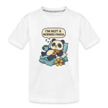 Panda relaxant avec boisson et pizza - T-shirt bio Premium Enfant - blanc - Devant