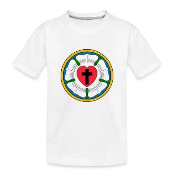 Luther Rose Symbol Seal and Coat of Arms Martin Luther - Kids' Premium Organic T-Shirt - white - Front