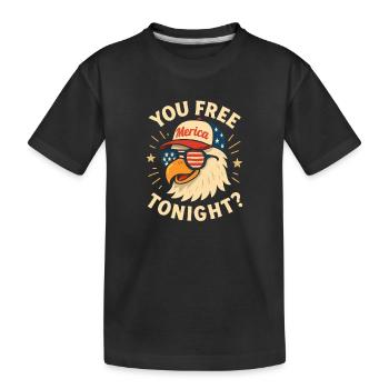 Du bist heute Abend frei, Adler, 4. Juli - Kinder Premium Bio T-Shirt - Schwarz - Vorne