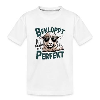  Bekloppt Ist Viel Cooler Als Perfekt Cooles Schaf - Kinder Premium Bio T-Shirt - Weiß - Vorne