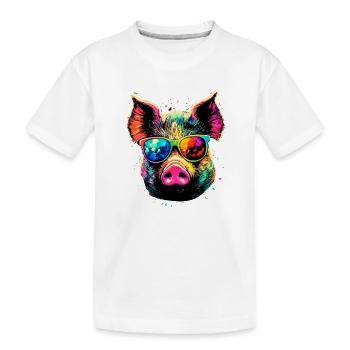 Cochon domestique Truie Cochons Love Piggy - T-shirt bio Premium Enfant - blanc - Devant