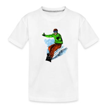 Snowboarding - Kinder Premium Bio T-Shirt - Weiß - Vorne
