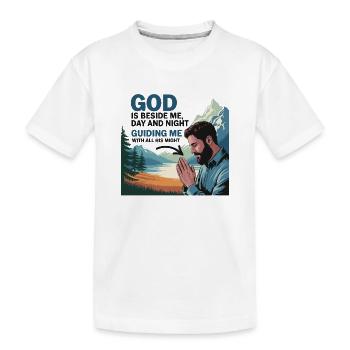 Glaube und Gebet – Gott ist bei mir - Kinder Premium Bio T-Shirt - Weiß - Vorne