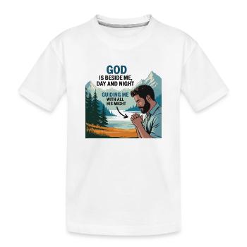 Glaube und Gebet – Gott ist bei mir - Kinder Premium Bio T-Shirt - Weiß - Vorne