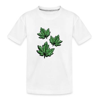 Blatt Herbstlich Ahorn - Kinder Premium Bio T-Shirt - Weiß - Vorne