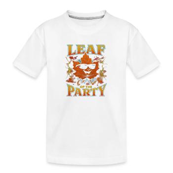 Leaf of the Party Happy Fall Harvest Autumn Leaf - Kids' Premium Organic T-Shirt - white - Front