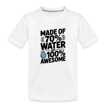 Besteht zu 70 % aus Wasser und ist zu 100 % fantastisch - Kinder Premium Bio T-Shirt - Weiß - Vorne