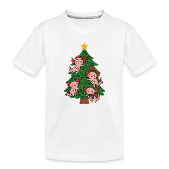 Axolotl schmücken Weihnachtsbaum - Kinder Premium Bio T-Shirt - Weiß - Vorne