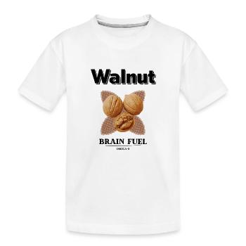 Carburant cérébral aux noix | Le pouvoir des oméga-3 - T-shirt bio Premium Enfant - blanc - Devant