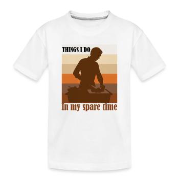 Dinge, die ich in meiner Freizeit mache Humoristische de Cuisine - Kinder Premium Bio T-Shirt - Weiß - Vorne