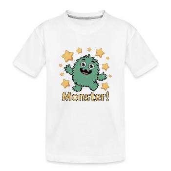 Monstre ludique avec des accents d’étoiles - T-shirt bio Premium Enfant - blanc - Devant
