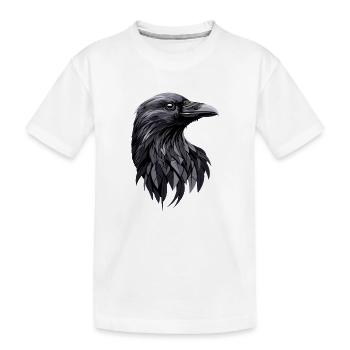 Corbeau, Corbeau, Oiseau, Corbeau Corbeau, Choucas, Corbeau noir - T-shirt bio Premium Enfant - blanc - Devant