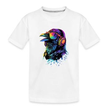 Corbeau, Corbeau, Oiseau, Corbeau Corbeau, Choucas, Corbeau noir - T-shirt bio Premium Enfant - blanc - Devant