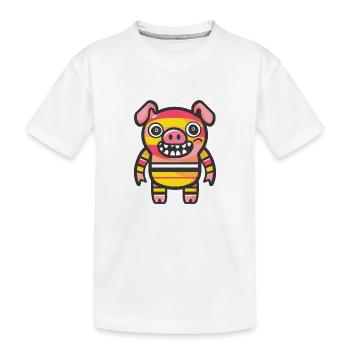 Cochon Halloween Bande dessinée Drôle - T-shirt bio Premium Enfant - blanc - Devant