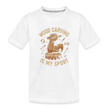 La sculpture sur bois est mon sport - T-shirt bio Premium Enfant - blanc - Devant