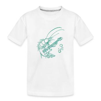 Lustiger Shrimp E-Gitarre Musik Geschenk - Kinder Premium Bio T-Shirt - Weiß - Vorne