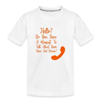 Téléphone rétro Drôle d’espoirs et de rêves Conversation sur - T-shirt bio Premium Enfant - blanc - Devant