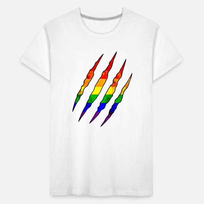 Pride Claw Rainbow Statement Scratch Trace Kids' Premium Organic T-Shirt