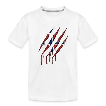 Norway Claw Norge Drapeau Scratch Mark - T-shirt bio Premium Enfant - blanc - Devant