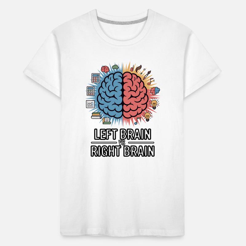Left Brain vs Right Brain Kids' Premium Organic T-Shirt