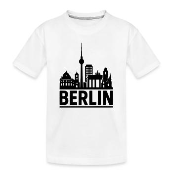 Berlin Skyline Hauptstadt - Kinder Premium Bio T-Shirt - Weiß - Vorne