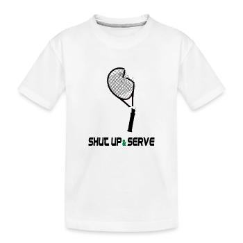 Tais-toi et sers – Design de tennis amusant - T-shirt bio Premium Enfant - blanc - Devant