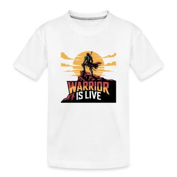 Guerrier sur la falaise coucher de soleil - T-shirt bio Premium Enfant - blanc - Devant