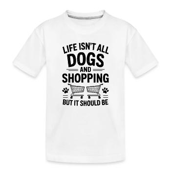 Shopping Dire Chiens Drôle Shopping Cadeau - T-shirt bio Premium Enfant - blanc - Devant