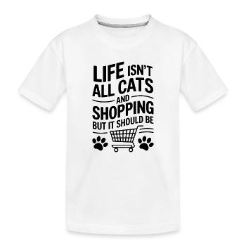 Shopping Dire Chats Drôle Shopping Cadeau - T-shirt bio Premium Enfant - blanc - Devant