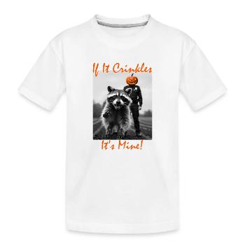 Halloween Waschbär - Kinder Premium Bio T-Shirt - Weiß - Vorne