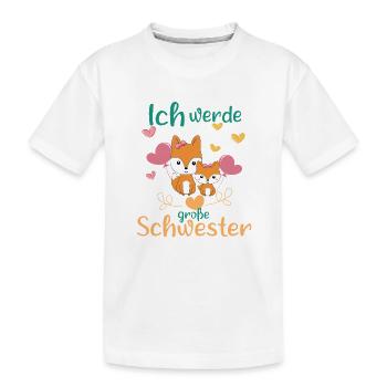 Big sister again soon: Foxes announce in 2026 - Kids' Premium Organic T-Shirt - white - Front