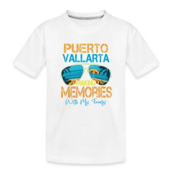 Puerto Vallarta schafft Erinnerungen - Kinder Premium Bio T-Shirt - Weiß - Vorne