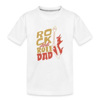 Rock 'n Roll Dad Music Guitar Rock Band - Kinder Premium Bio T-Shirt - Weiß - Vorne