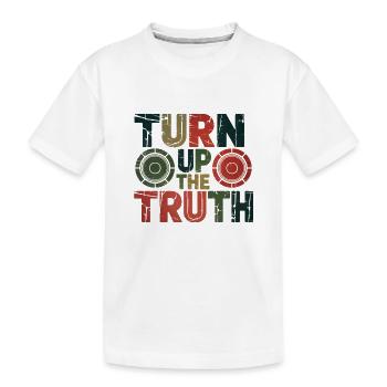 Retro Grunge – Turn Up The Truth - Kinder Premium Bio T-Shirt - Weiß - Vorne