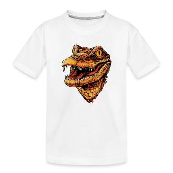 Kaiman Krokodil Alligator Reptilien Kroko Kaimane - Kinder Premium Bio T-Shirt - Weiß - Vorne
