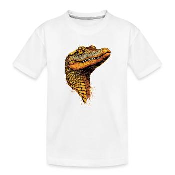 Kaiman Krokodil Alligator Reptilien Kroko Kaimane - Kinder Premium Bio T-Shirt - Weiß - Vorne