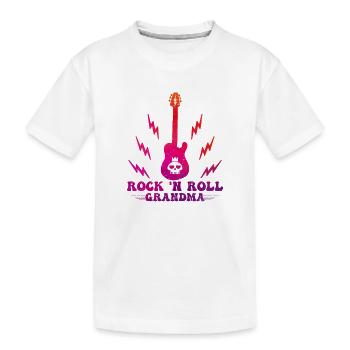 Rock 'n Roll Grandma Music Guitar Rock Band - Kinder Premium Bio T-Shirt - Weiß - Vorne