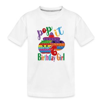 pop it Geburtstagskind 6 - Kinder Premium Bio T-Shirt - Weiß - Vorne