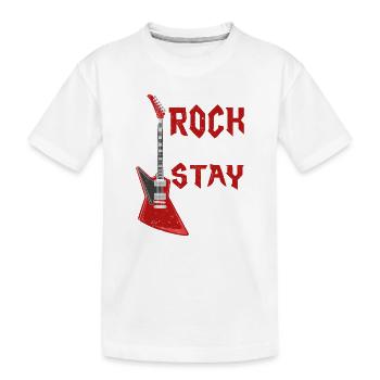 Rock On Stay Strong Music Guitar Rock Band - Kinder Premium Bio T-Shirt - Weiß - Vorne