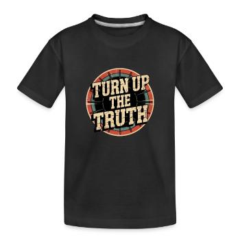 Retro Grunge – Turn Up The Truth - Kinder Premium Bio T-Shirt - Schwarz - Vorne